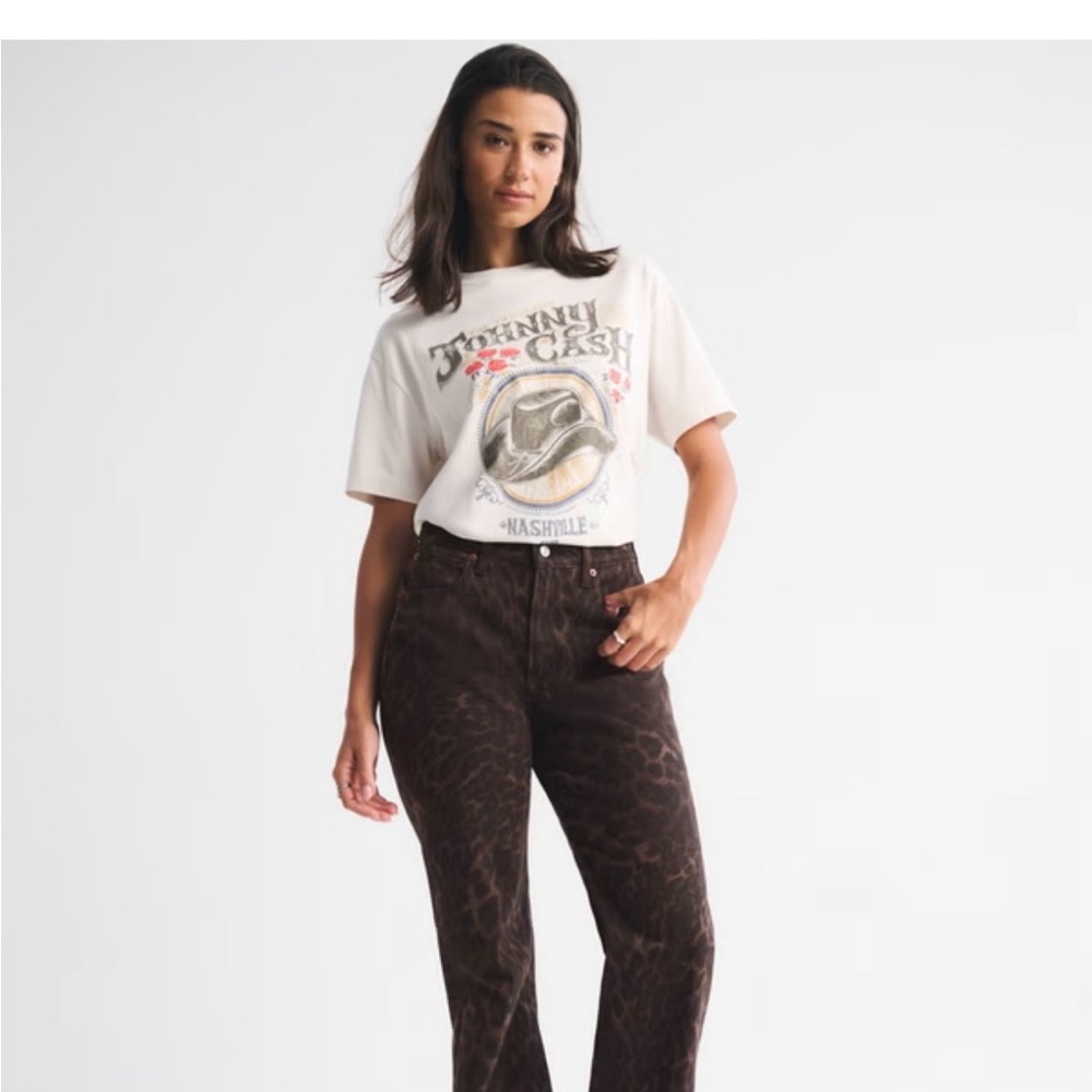 Abercrombie & Fitch Leopard Print Jeans, Curve Love 90s Relaxed